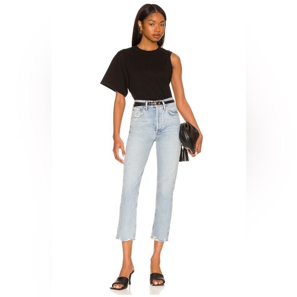 Agolde Riley Straight Crop Jeans Blue Curio
